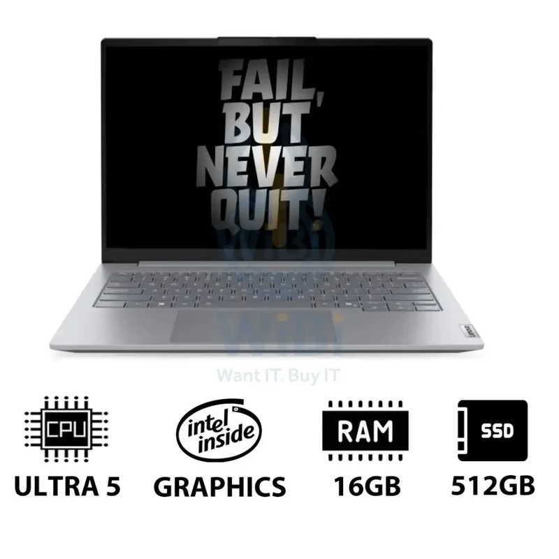 Lenovo ThinkBook 14 G8 - 14" WUXGA / Ultra 5 225U / 16GB / 512GB (NVMe M.2 SSD) / DOS (Without OS) / 1YW / Arabic/English With Lenovo 15.6" Casual Toploader
