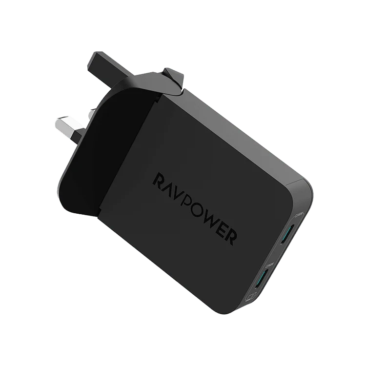 شاحن حائط راف باور USB-C قابل للطي بتقنية PD بقدرة 60 واط - أسود