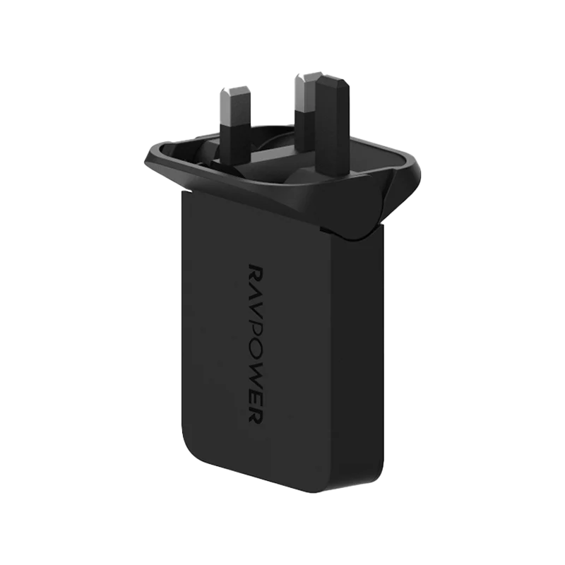 شاحن حائط راف باور USB-C قابل للطي بتقنية PD بقدرة 60 واط - أسود