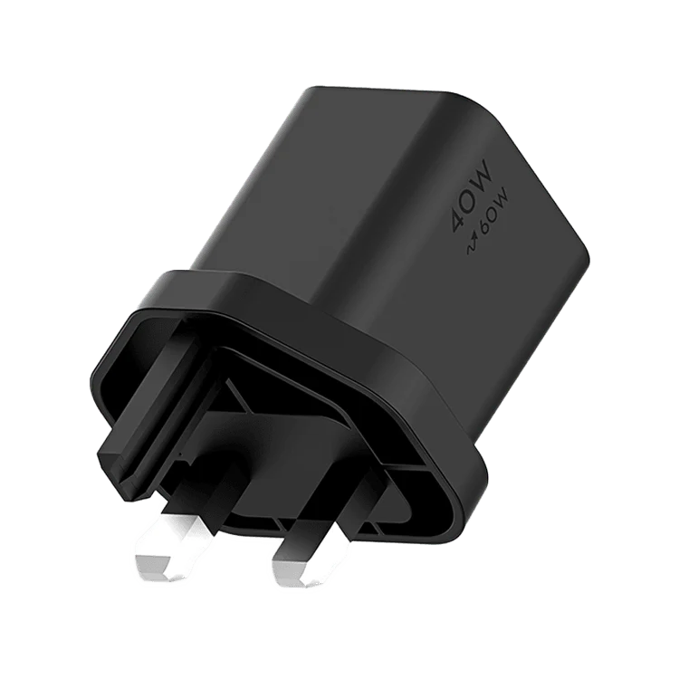 شاحن حائط راف باور USB-C بتقنيتي PD وGaN بقدرة 40 واط وبحد أقصى 60 واط - أسود