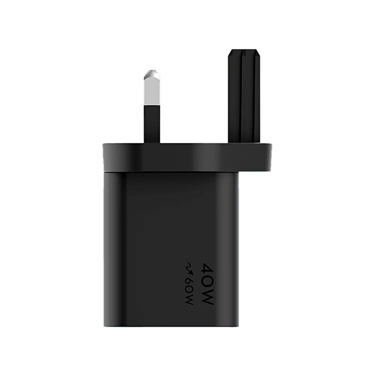 شاحن حائط راف باور USB-C بتقنيتي PD وGaN بقدرة 40 واط وبحد أقصى 60 واط - أسود
