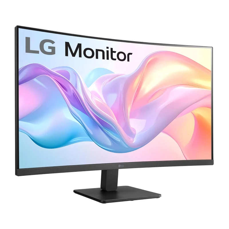 شاشة LG منحنية مقاس 32 بوصة بدقة Full HD - زمن استجابة 5 مللي ثانية / 100 هرتز / Dynamic Action Sync / AMD FreeSync / HDMI / D-Sub / أسود