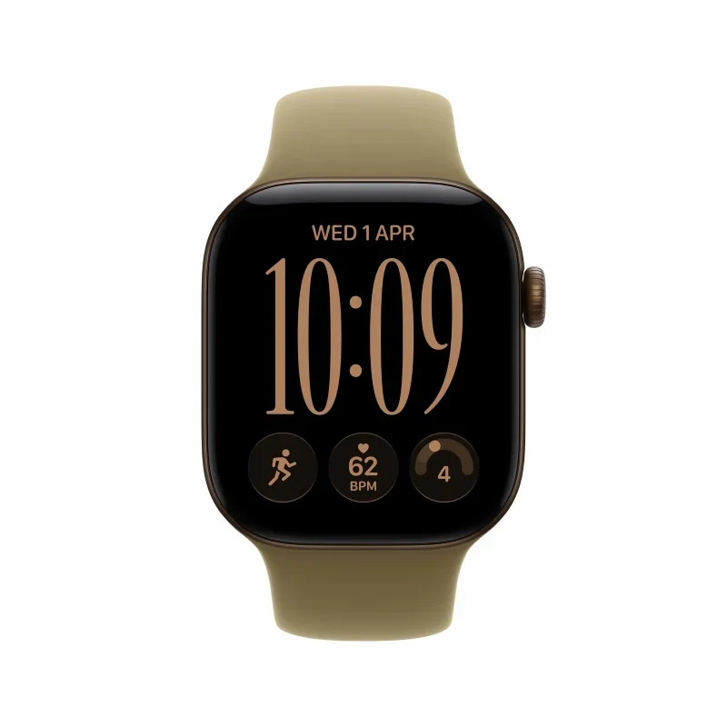 Apple Watch Series 12 - LTPO OLED / 64GB / 46mm / Bluetooth / Wi-Fi / Small/Medium / Dark Bronze Aluminium Case with Olive Sport Band