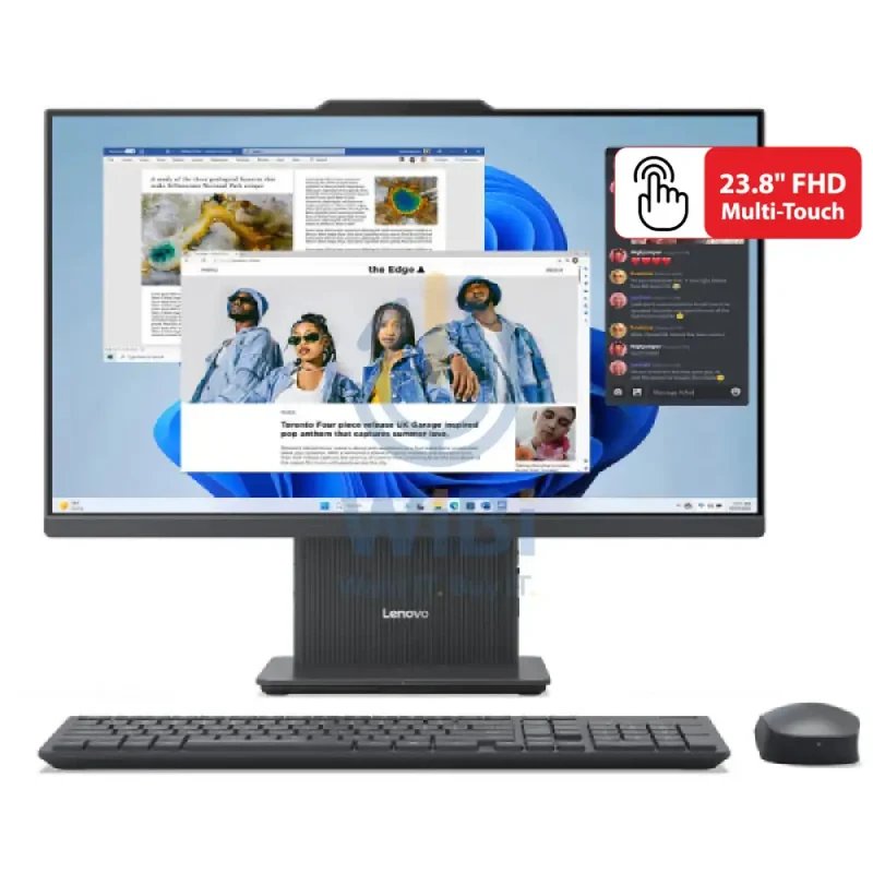 كمبيوتر مكتبي متكامل لينوفو آيديا سنتر جيل 9 - كور 5 210H / 8 جيجابايت / 512 جيجابايت (محرك أقراص صلبة SSD بتقنية NVMe M.2) / شاشة حجم 23.8 بوصة FHD متعددة اللمس / ضمان سنة / إنجليزية/عربية / رمادي قمري