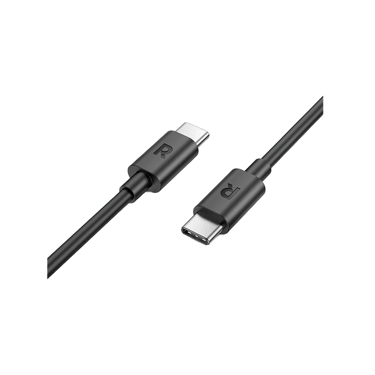كابل راف باور من USB-C إلى USB-C بقدرة 60 واط وطول 2 متر - أسود