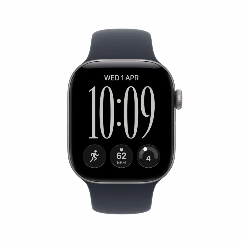 Apple Watch Series 12 - LTPO OLED / 64GB / 42mm / Bluetooth / Wi-Fi / Small/Medium / Space Grey Aluminium Case with Navy Blue Sport Band