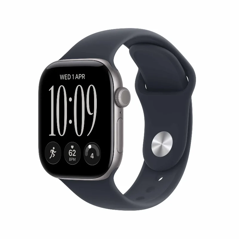 Apple Watch Series 12 - LTPO OLED / 64GB / 42mm / Bluetooth / Wi-Fi / Small/Medium / Space Grey Aluminium Case with Navy Blue Sport Band