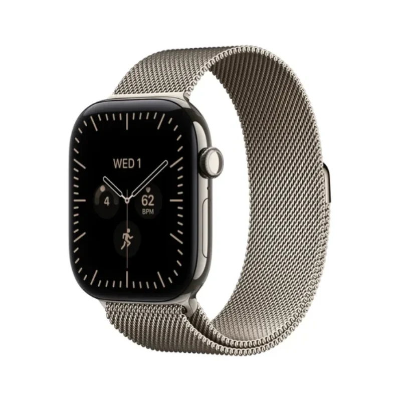 Apple Watch Series 12 - LTPO OLED / 64GB / 46mm / Bluetooth / Wi-Fi + Cellular / Medium/Large / Natural Titanium Case with Natural Milanese Loop