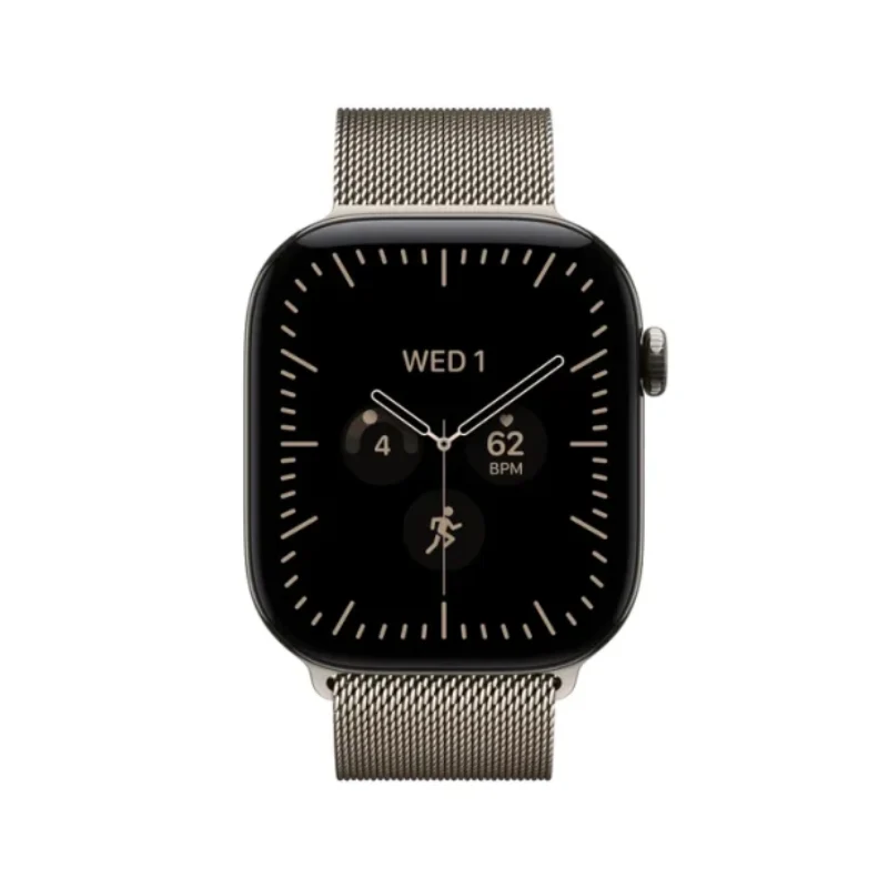 Apple Watch Series 12 - LTPO OLED / 64GB / 46mm / Bluetooth / Wi-Fi + Cellular / Medium/Large / Natural Titanium Case with Natural Milanese Loop