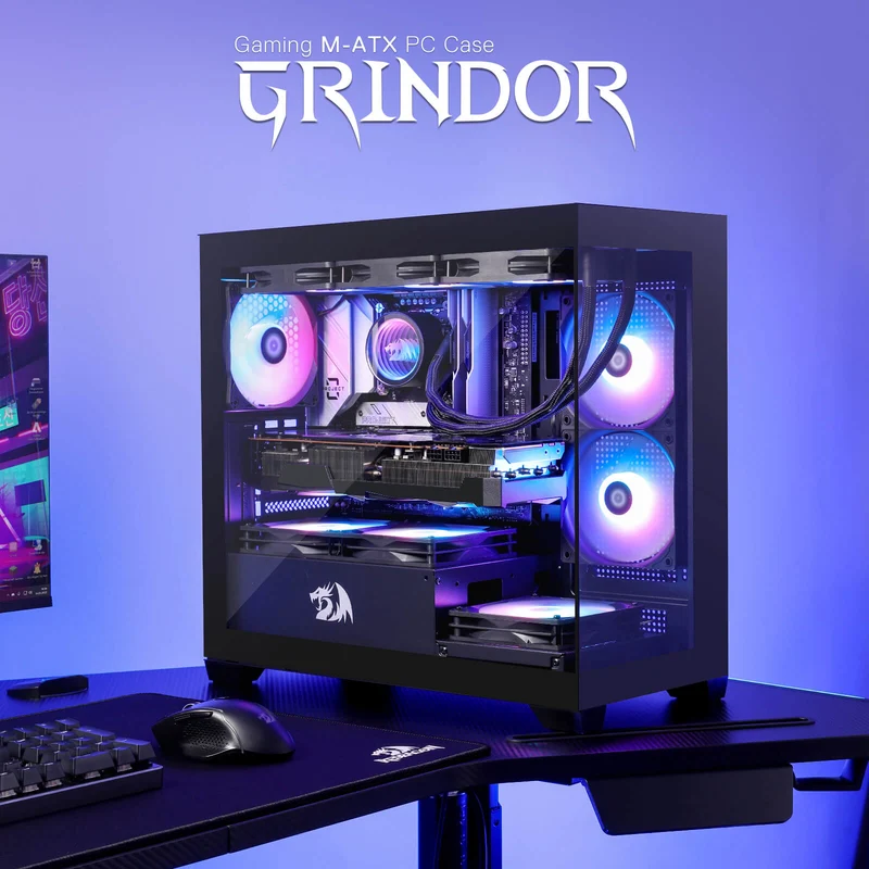 GRINDOR GC218M M-ATX Gaming PC Case