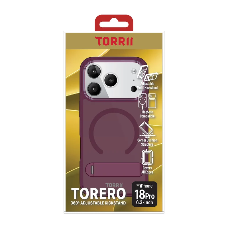 Torrii Torero Magsafe and Stand Cover for Apple iPhone 18 Pro - Cherry