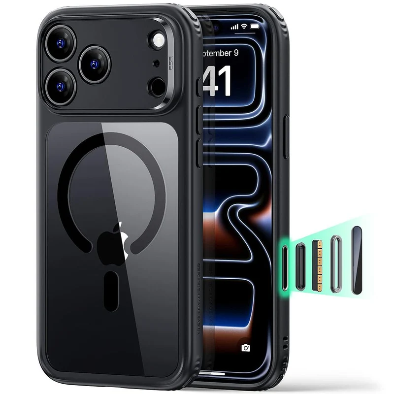 ESR Halolock Classic Hybrid (Camera Control Button) Case For iPhone 18 Pro Max / Apple iPhone 17 Pro Max - Black