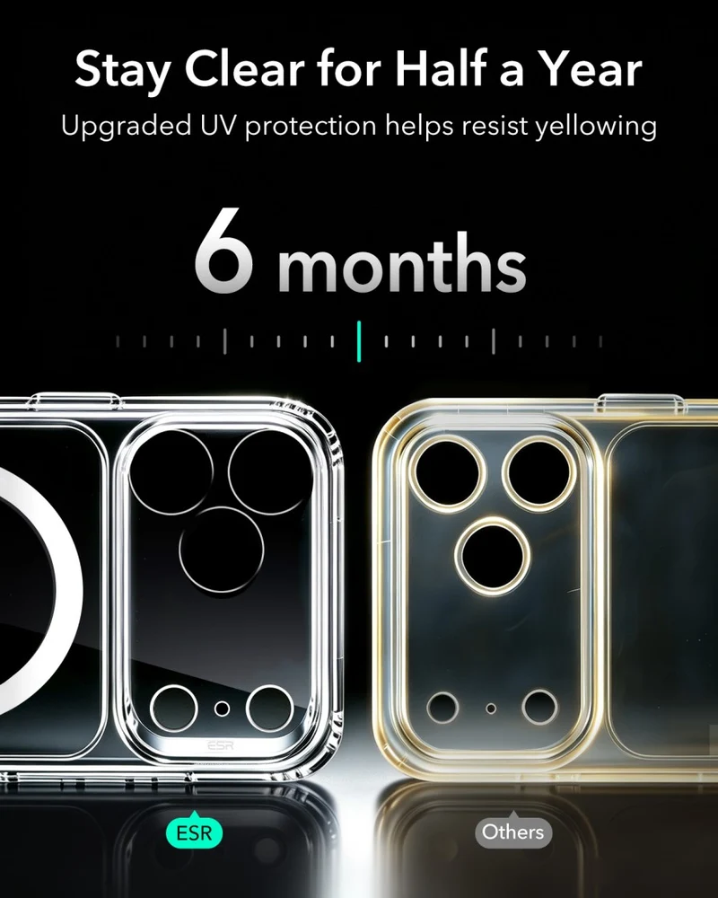 ESR Halolock Classic Hybrid (Camera Control Button) Case For Apple iPhone 18 Pro / Apple iPhone 17 Pro - Clear
