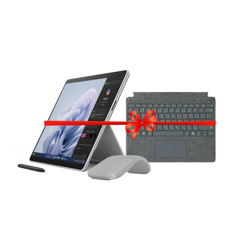 جهاز مايكروسوفت سيرفيس برو 10، مقاس 13.0 بوصة، كوبيلوت+ PC، 5G، بمعالج ألترا 7 165U، وذاكرة وصول عشوائي 32 جيجابايت، وقرص SSD بسعة 512 جيجابايت، بنظام ويندوز 11 برو، مع لوحة مفاتيح سيرفيس برو سيجنتشر، وماوس سيرفيس آرك، وقلم سيرفيس سليم بن 2، عرض باقة