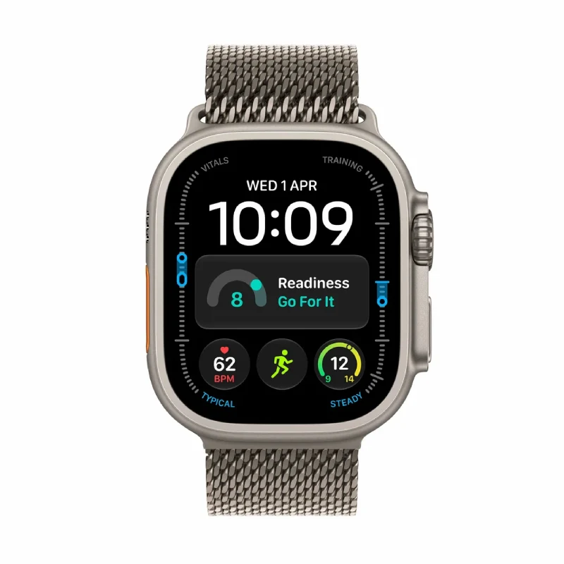 Apple Watch Ultra 4 - LTPO OLED / 64GB / 49mm / Bluetooth / Wi-Fi / Cellular / Small / Natural Titanium Case with Natural Milanese Loop