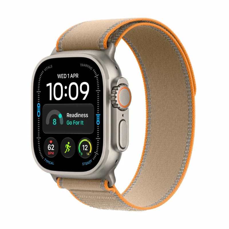 Apple Watch Ultra 4 - LTPO OLED / 64GB / 49mm / Bluetooth / Wi-Fi / Cellular / Medium/Large / Natural Titanium Case with Sand Trail Loop