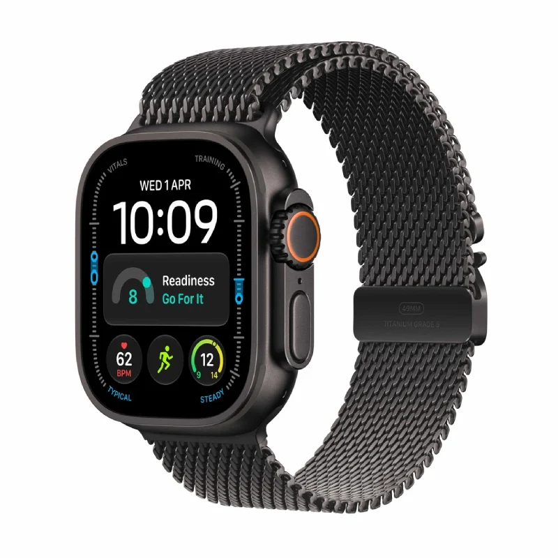 Apple Watch Ultra 4 - LTPO OLED / 64GB / 49mm / Bluetooth / Wi-Fi / Cellular / Small / Black Titanium Case with Black Milanese Loop