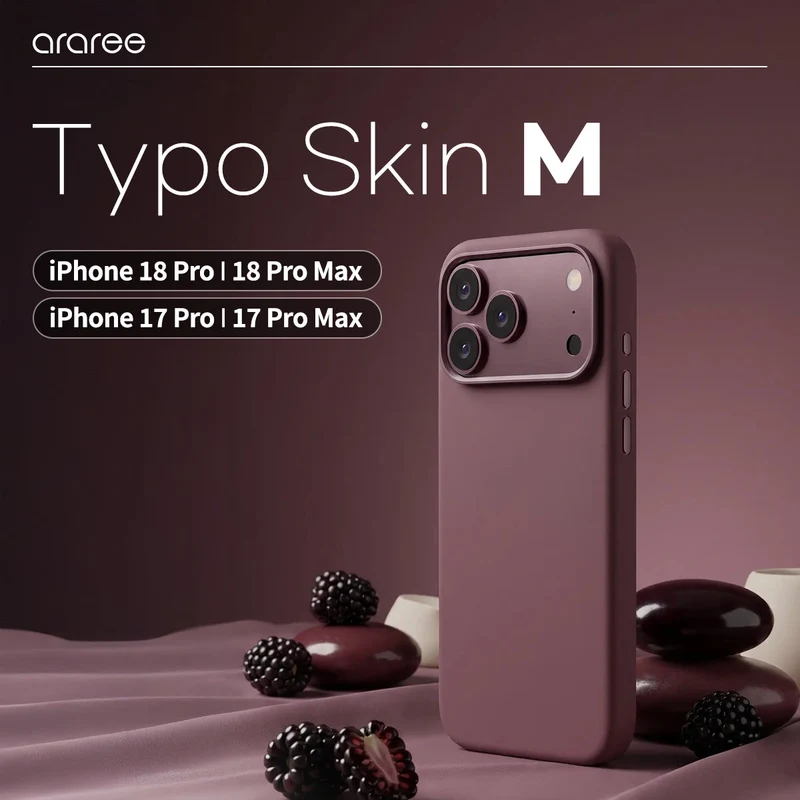 Araree Typo Skin Magsafe Cover for Apple iPhone 18 Pro/Apple iPhone 17 Pro - Burgundy