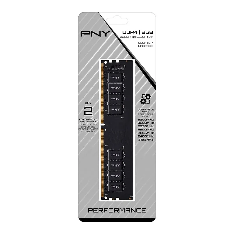 ذاكرة وصول عشوائي للكمبيوتر المكتبي بي إن واي، بسعة 8 جيجابايت، DDR4، بتردد 3200 ميجاهرتز