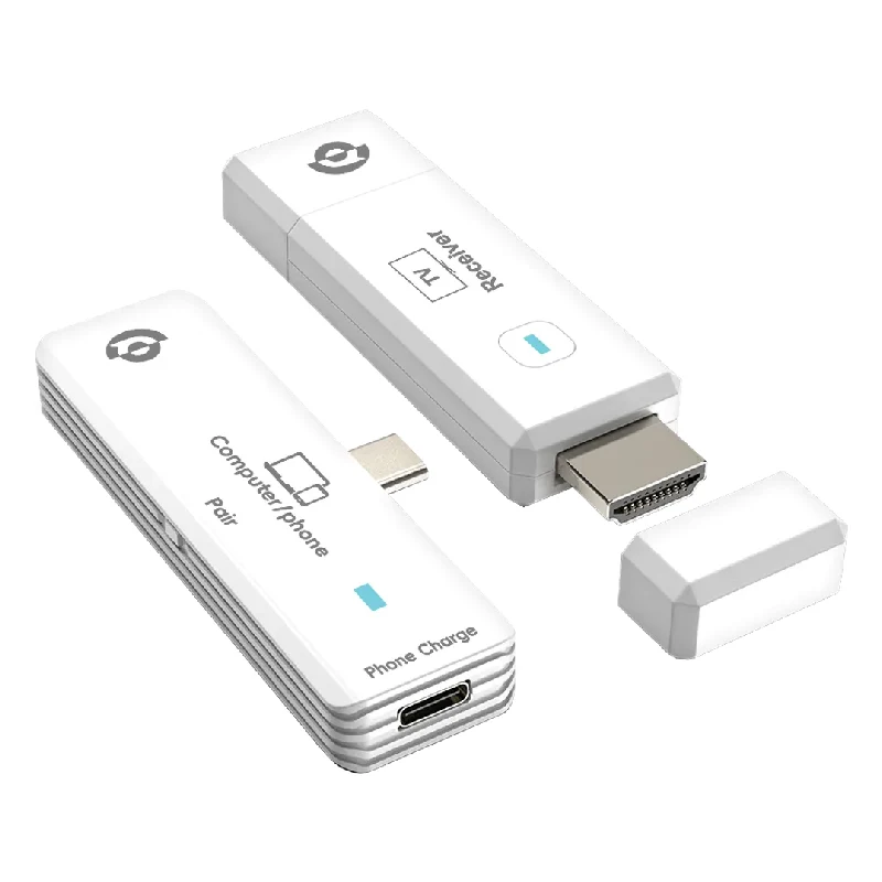 محول عرض لاسلكي باورولوجي إيروما من USB-C إلى HDMI - أبيض