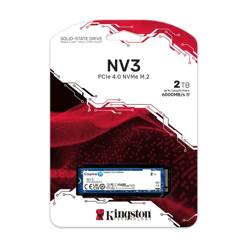 محرك أقراص صلبة SSD كينجستون NV3 - ‏2 تيرابايت / سرعة تصل إلى 6,000 ميجابايت/ثانية / PCIe 4.0