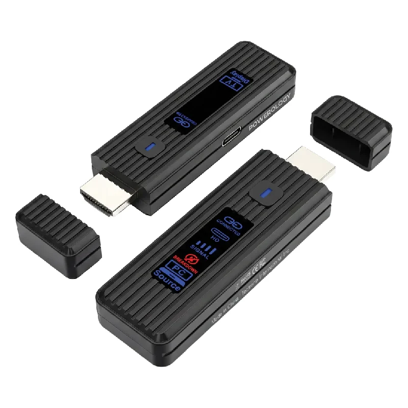 جهاز إرسال واستقبال HDMI لاسلكي باورولوجي في لينك - أسود
