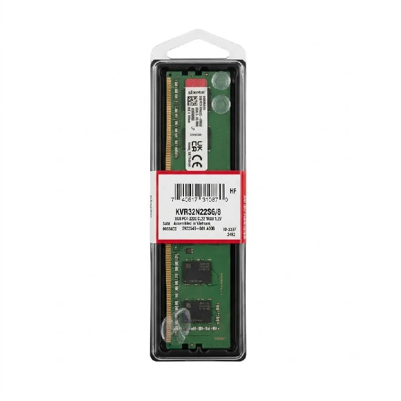 وحدة ذاكرة للكمبيوتر المكتبي كينجستون KVR - 8 جيجابايت / DDR4 / 288 سنًا / 3200 ميجاهرتز