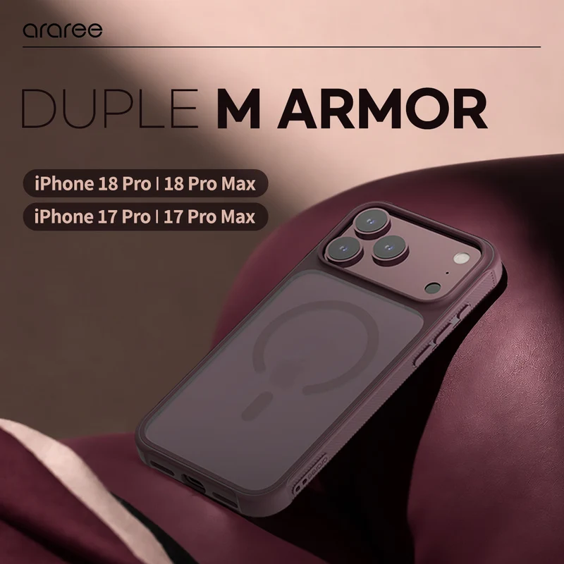 Araree Duple Armor Magsafe Cover for Apple iPhone 18 Pro Max/Apple iPhone 17 Pro Max - Burgundy