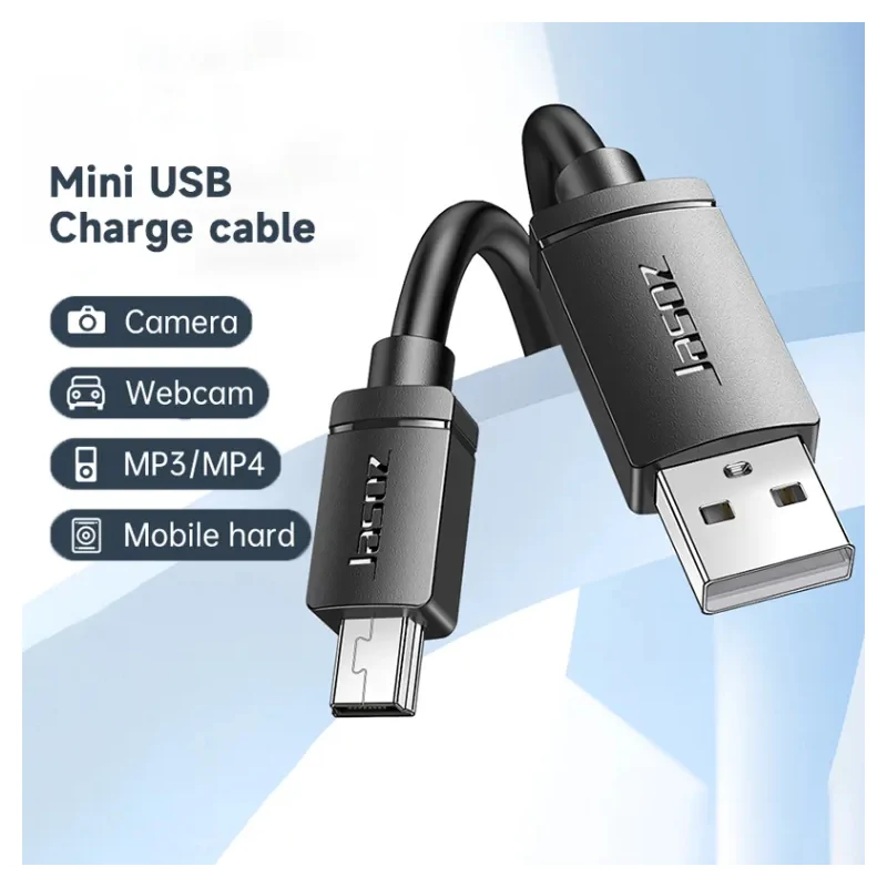 كابل ميني USB جاسوز من USB 2.0 A ذكر إلى Mini B ذكر لنقل البيانات بسرعة عالية 480 ميجابت/ثانية للكاميرا والقرص الصلب والراديو - 1.5 متر