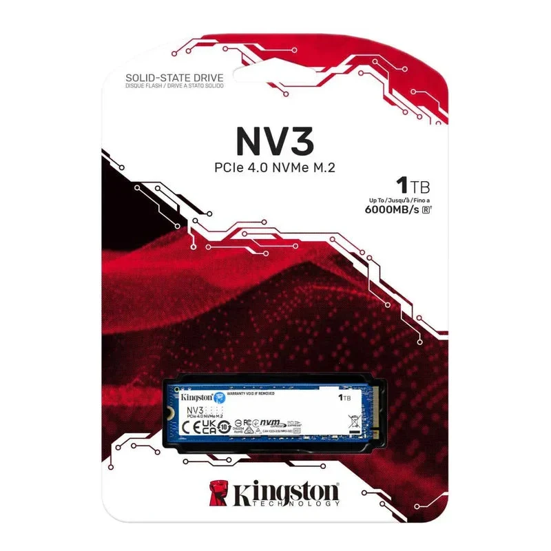 محرك أقراص صلبة SSD كينجستون NV3 - 1 تيرابايت / حتى 6,000 ميجابايت/ثانية / PCIe 4.0