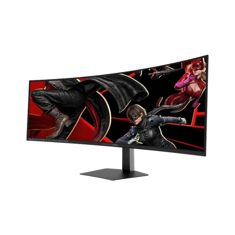 شاشة ألعاب منحنية جيم أون GOM49DQDOLD144 سلسلة سيجنتشر X ألترا - حجم 49 بوصة OLED / زمن استجابة 0.03 مللي ثانية / DisplayPort / HDMI / USB-A / USB-C / منفذ صوت - أسود