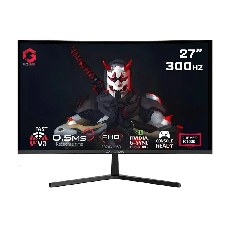 شاشة ألعاب منحنية جيم أون GOC27F300 بدقة FHD - حجم 27 بوصة FHD / ‏300 هرتز / زمن استجابة 0.5 مللي ثانية / HDMI 2.1 / DisplayPort 1.4 - أسود