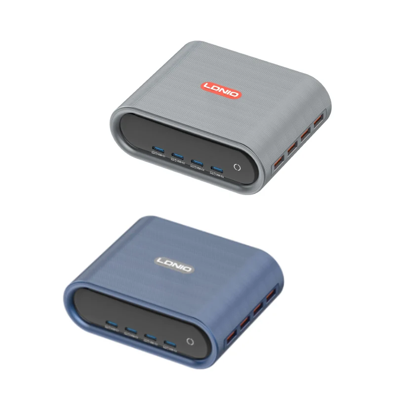 شاحن مكتبي فائق السرعة إل دي نيو بتقنية GaN - 100 واط / USB-C / USB-A / ألوان متنوعة