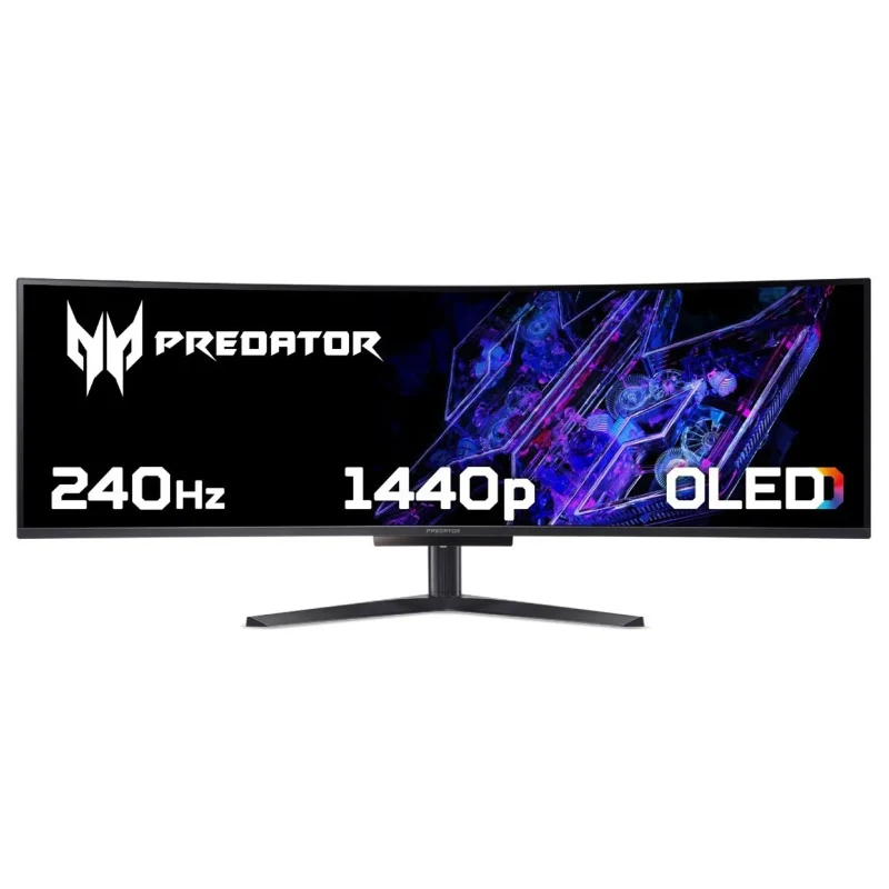 شاشة ألعاب أيسر بريداتور X49 بتقنية QD-OLED - ‏49 بوصة بدقة DQHD / زمن استجابة 0.03 مللي ثانية / 240 هرتز / DisplayPort / USB Type-C