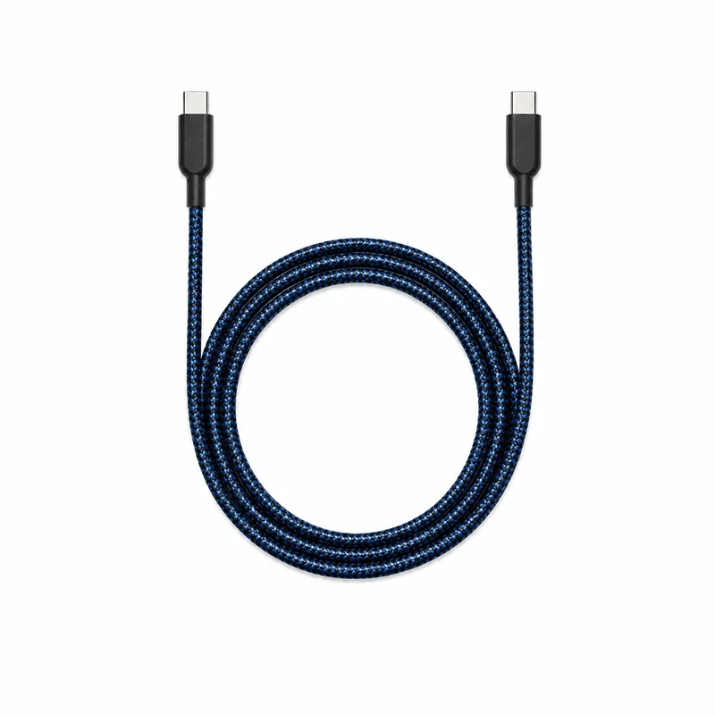 كابل إنيرجيكس Q8 للشحن السريع ونقل البيانات عالي السرعة - 60 واط / USB-C / 2 متر / أزرق سايبر
