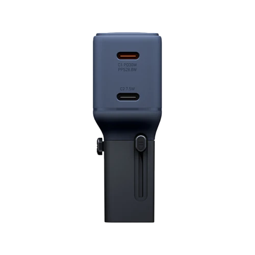 محول سفر إنرجيا ترافل جو أدابتر 30 بمنفذي USB-C بقدرة 30 واط وتقنية PD - أزرق نيلي