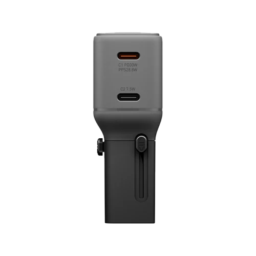 Energea TravelGo Adapter 30 2-Port USB-C 30W PD Travel Adapter - Gunmetal