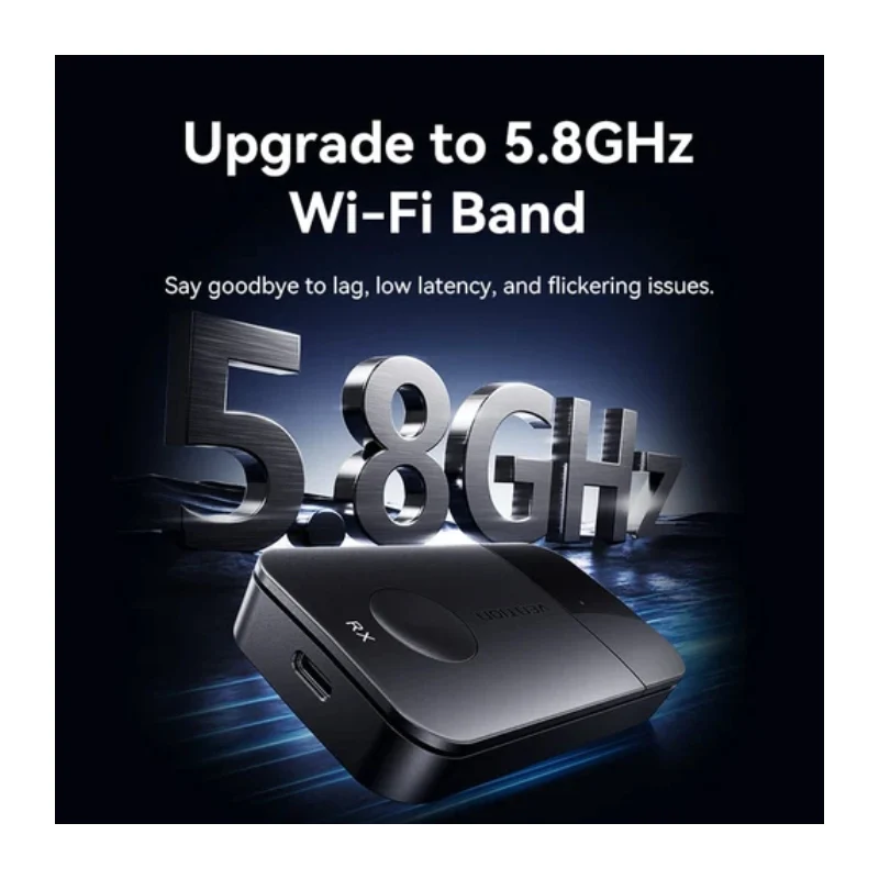 جهاز إرسال واستقبال لاسلكي فينشن يو إس بي-C إلى HDMI، باللون الأسود