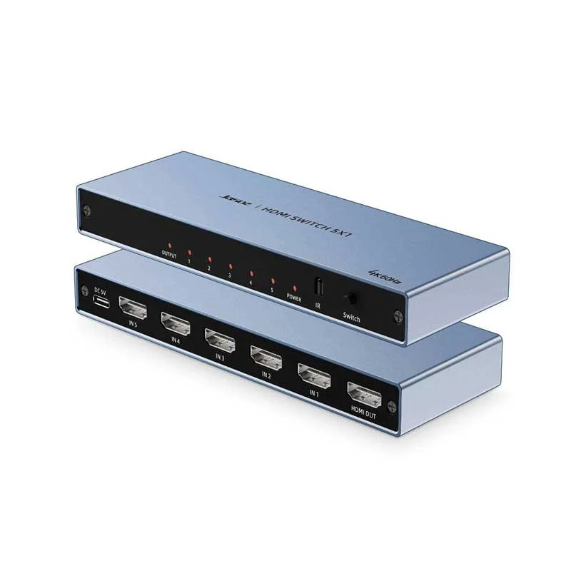 سويتش جازوز T-G180 HDMI، 5 في 1، 4K بتردد 60 هرتز، باللون الرمادي الفضائي الداكن