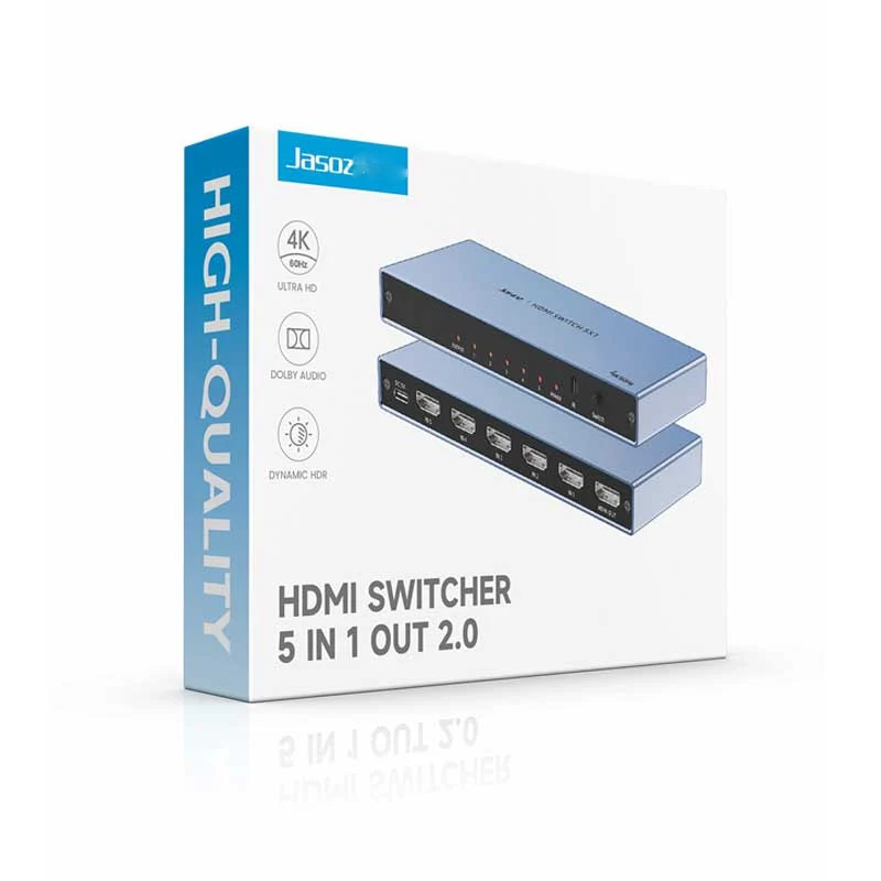 سويتش جازوز T-G180 HDMI، 5 في 1، 4K بتردد 60 هرتز، باللون الرمادي الفضائي الداكن