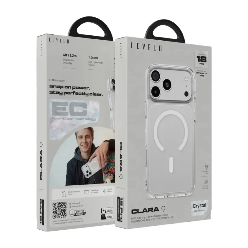 Levelo Clara MagSafe Case For Apple iPhone 18 Pro / Apple iPhone 17 Pro - Clear