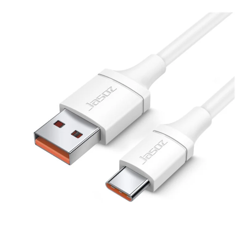 كابل شحن سريع جاسوز T-D189، 6A، بطول 1 متر، USB-A، USB-C، أبيض