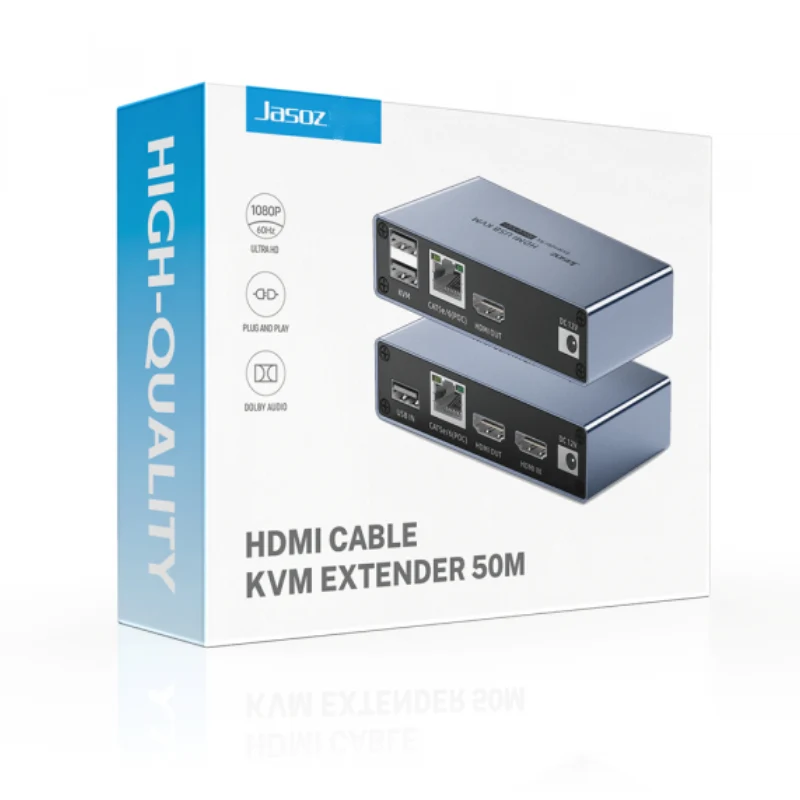 موسع HDMI جاسوز G156 مع KVM بدقة FHD وتردد 60 هرتز عبر كابل شبكة CAT6 – 60 متر