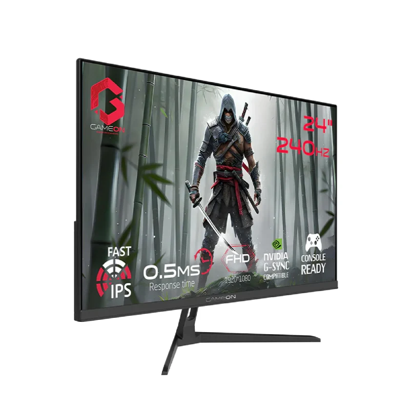 شاشة ألعاب جيم أون GOESP24240IPS سلسلة إي سبورتس - حجم 24 بوصة FHD / 240 هرتز / 0.5 مللي ثانية / DisplayPort / HDMI - أسود
