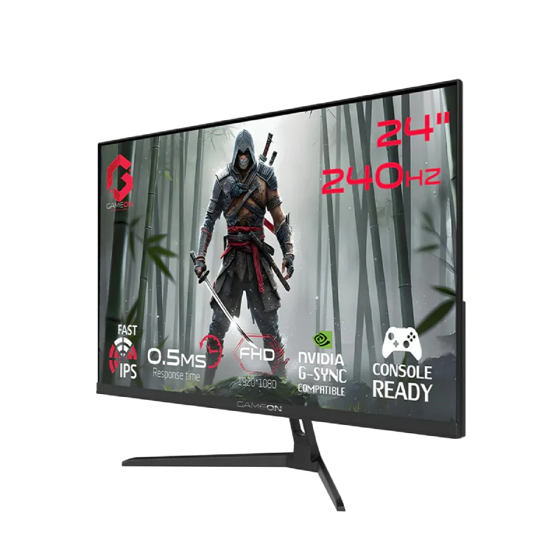 شاشة ألعاب جيم أون GOESP24240IPS سلسلة إي سبورتس - حجم 24 بوصة FHD / 240 هرتز / 0.5 مللي ثانية / DisplayPort / HDMI - أسود