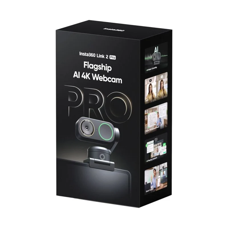 كاميرا ويب إنستا360 لينك 2 برو بالذكاء الاصطناعي - ‏4K / USB-C / أسود