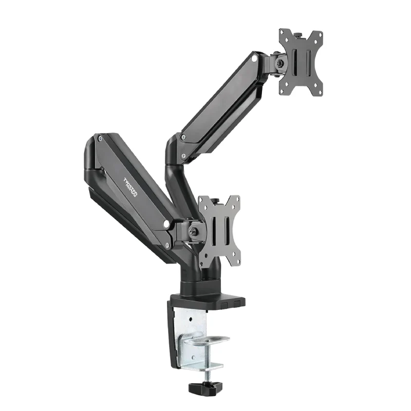 Twisted Minds Dual Monitor Aluminum Slim Mechanical Spring USB Monitor Arm - 17"-32" Inch / Matte Black