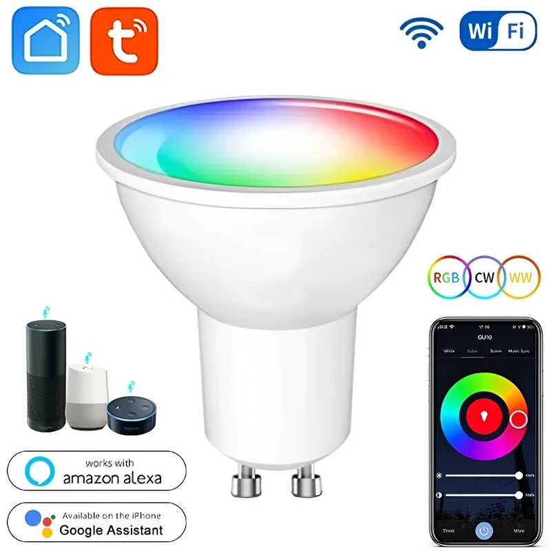 مصباح ذكي جوكو RGB+CW، واي فاي، 2700K–6500K، 5 واط