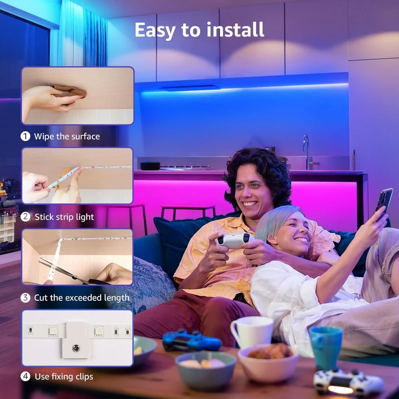 شريط إضاءة LED ذكي جوبيتا بواي فاي - 2700–6500 كلفن / RGB+CW / 5 متر