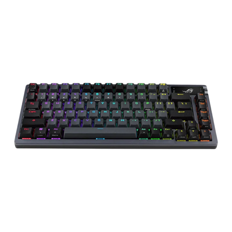 لوحة مفاتيح ألعاب ميكانيكية لاسلكية أسوس آر أو جي أزوت 75% RGB، DIY، EN/AR، Gunmetal